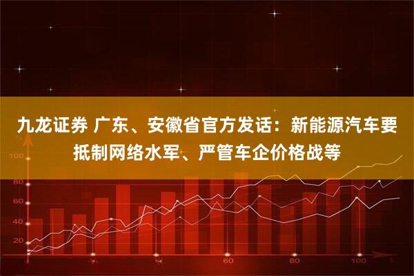 九龙证券 广东、安徽省官方发话：新能源汽车要抵制网络水军、严管车企价格战等